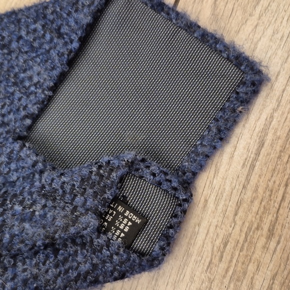 ALTEA Italy Blue Grey Thick Weave Silk Wool Blend Mens Designer Tie - Picture 5 of 6